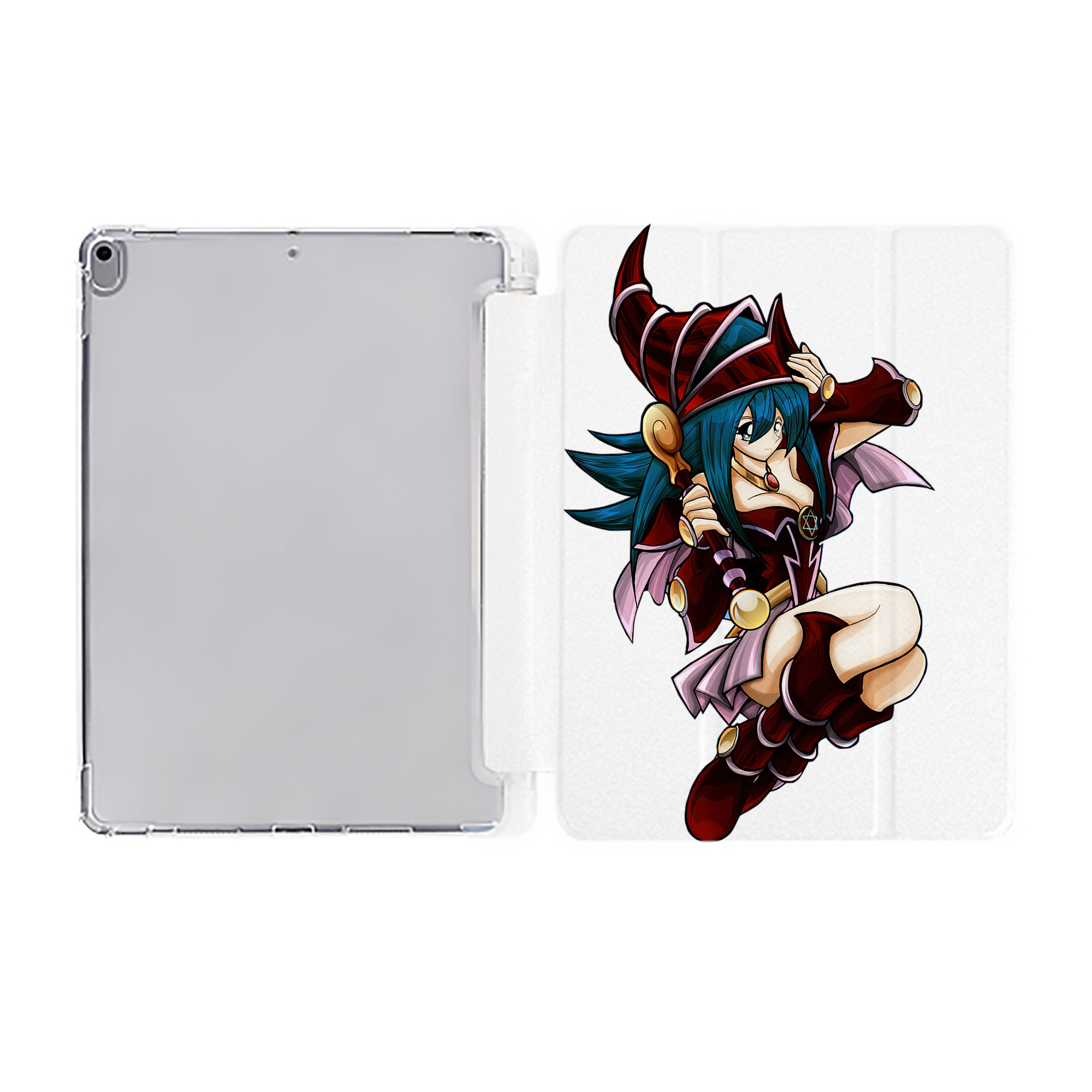 （画像用） 遊☆戯☆王 Yu-Gi-Oh! IPad ケース ペン収納付き 三つ折りスタンド PUレザー×シリコン 対応機種9.5/10.5/10.9インチ